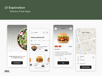 Delivery Food Apss app branding design icon illustration logo typography ui ux vector