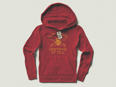 "Just Loyal Unafraid of Toil " Hoodie and Tag design art direction branding concept design graphic design logo logotype north dakota typography vector