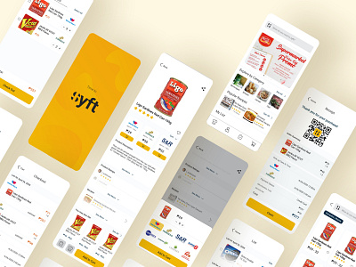 Mockups for Syft - Your Grocery App Companion design grocery grocery app mobile mobile app mobile app design mockups ui ui design ux