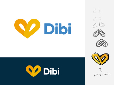 Dibi Rebranded dibi heart logo logo concept logo design rent sharing