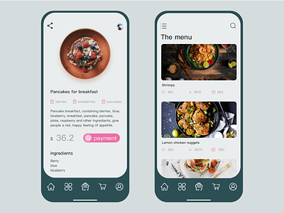 food gourmet menu mobile ui