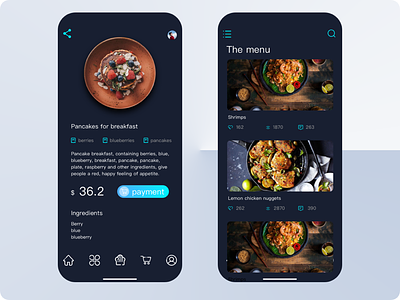 food gourmet menu mobile ui