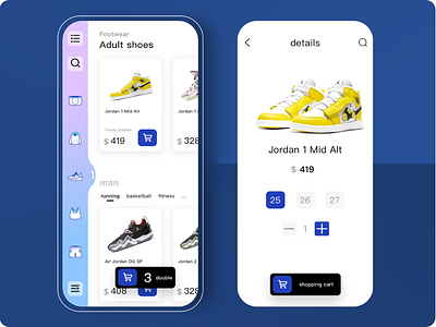 shopping app application interface shopping ui