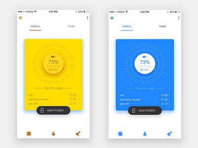 battery ui，app