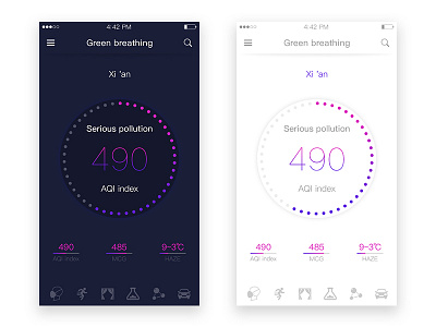 null smog and haze ui，app