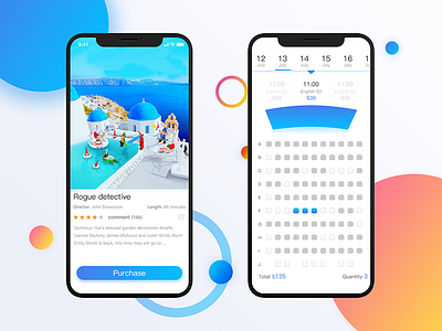 buy ticket ui，app