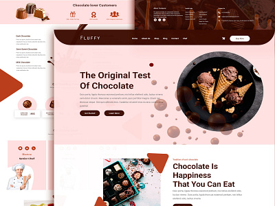 Fluffy - Chocolate Landing Page chocolate bar landing page design web ui design