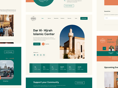 Dar Al Hijrah Islamic Center Website arabic home page ui arabic web ui islamic website masjid website ui ux design website ui ux process
