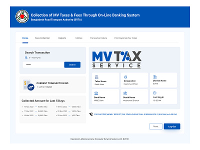 Collecting MV Taxes & Fees Through On-line brta brta dashoboard dashboard ui government dashboard ui taxes