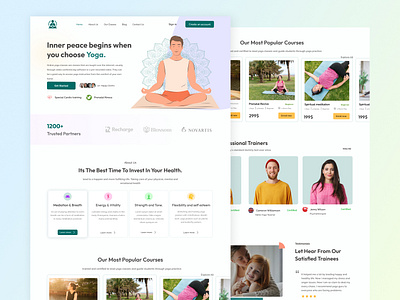 Yoga Online Platform Home Page UI health care online yoga platform ui design website ui yoga yoga studio