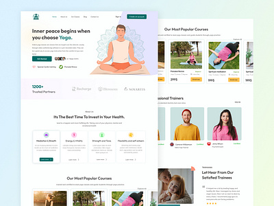 Yoga Online Platform Home Page UI