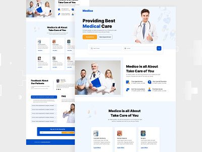 Medico Health Care Home Page UI Design health care ui medical ui online doctor website ui