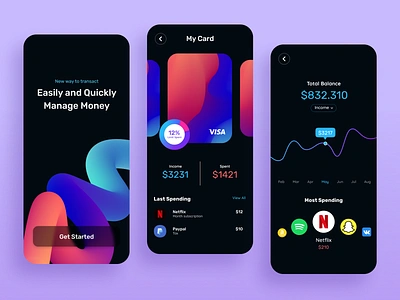 Walle - Finance App Concept all art creative crypto dark mode design finance graphic design illustration mobile mobile ui money ui ui kit user interface ux wallet wallet app