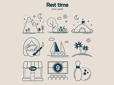 Rest time icon pack