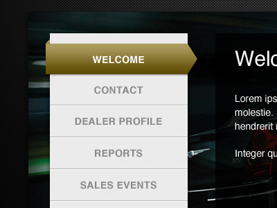 Chrysler Portal Design button design menu navigation web web design