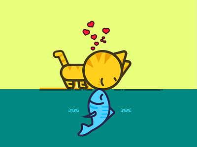 cat and fish