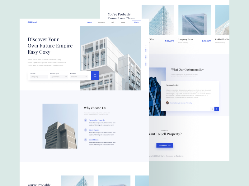 Property Landing Page - Exploration by Rizki AR Khomaini on Dribbble