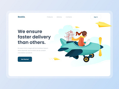 Bookie - header website design agency concept dailyui design illustration typhography ui ux web website