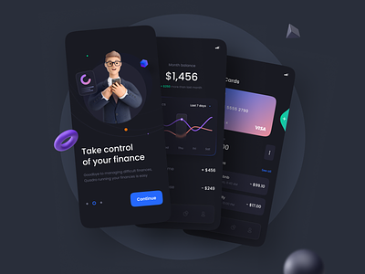 Quadro - expense manager app 3d app banking business design expense expense manager finance finance app financial illustration trend 2021 typography ui ux vector wallet web