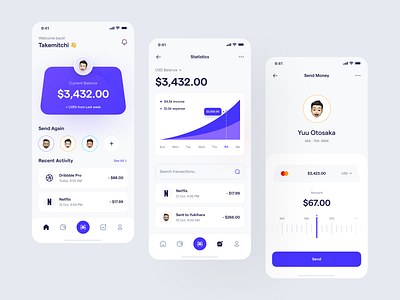 Payoo 🤑 - Mobile App bank app banking app clean finance finance app financial financial app mobile app ui ux wallet wallet app