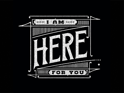 Here for You branding identity lettering shirt typography vintage