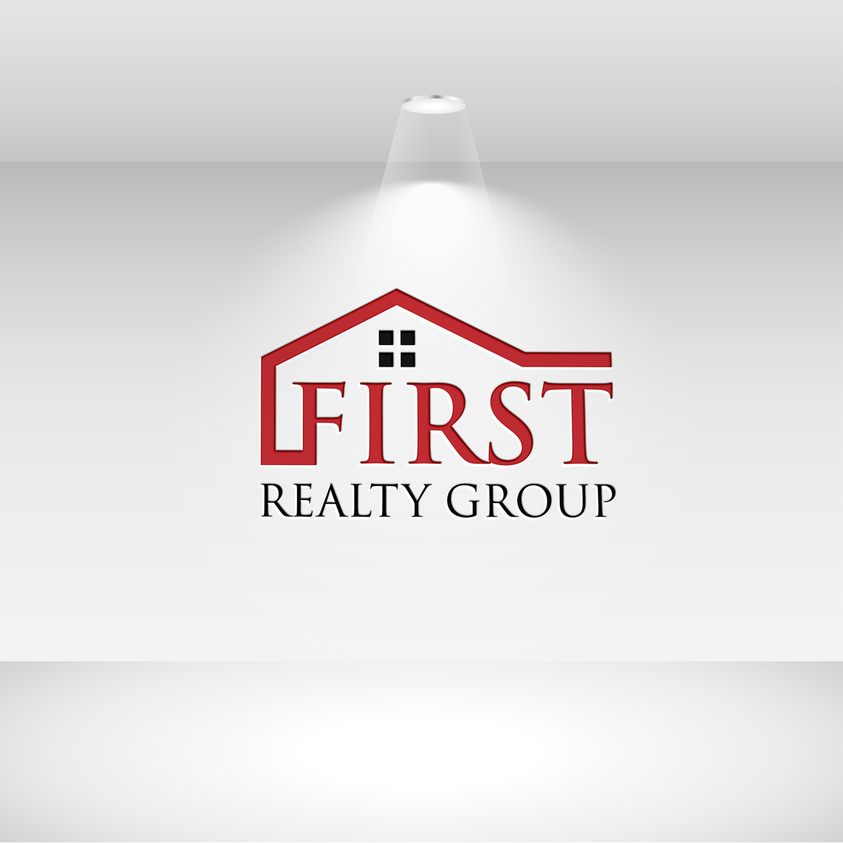 First Realty Group Logo Flat Minimalist Logo Design by Expert Flat