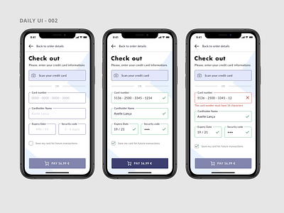DAILY UI 002 - Credit card checkout axelle lanca checkout dailyui dailyuichallenge design interface ui uidesign uiux ux ux design webdesigner