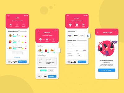 Food Delivery App - Daily UI 002 cart daily 100 challenge dailyui delivery delivery app design food food app illustration mobile mobile app design payment payment method ux uxdesign uxui