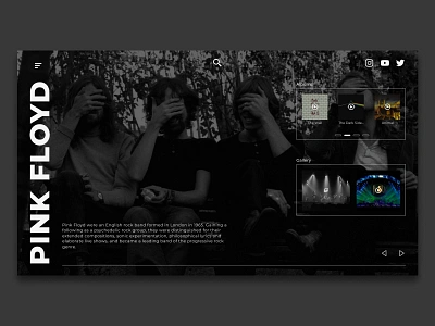 Pink Floyd Web UI Design band design music pink pink floyd rock ui web