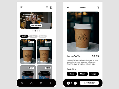 Coffee Shop Mobile App ui