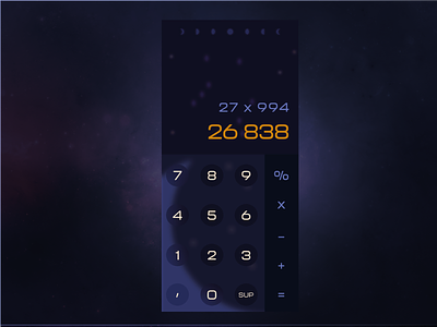 Lune Calculator adobe xd blue calculator challenge004 design galaxy illustrator lune moon ui violet