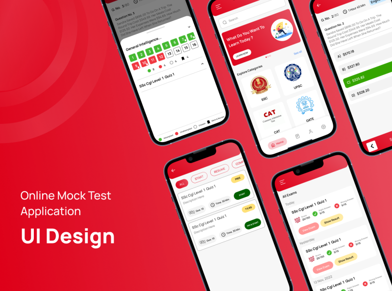 Online Mock Test UI Design by Rahul jain on Dribbble