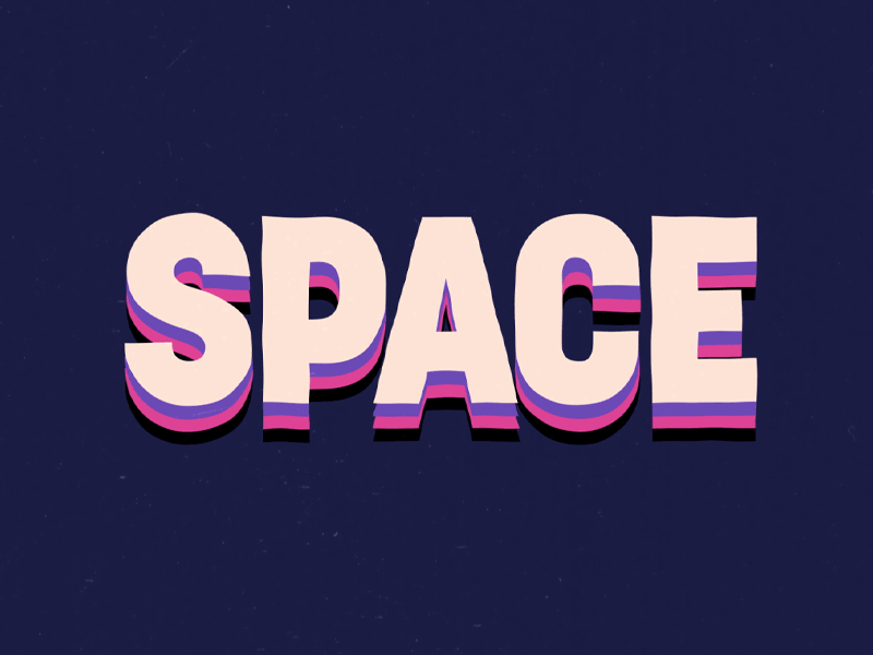Space Kinetic Typograph animated typography animation design graphic design illustration kinetic kinetic type kinetic typography motion graphics