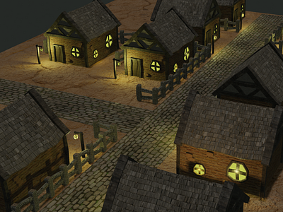 village scene 3d blender blender3d design illustration