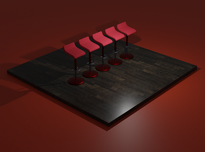 Bar Stool 3d blender blender3d design red redesign