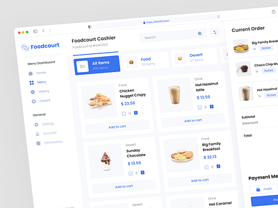 Dashboard - Foodcourt Cashier