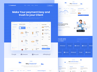 Landing Page Dashboard - Foodcourt branding cashier clean dekstop food grocery grocery app payment point of sale pos ui uiux ux web web apps website