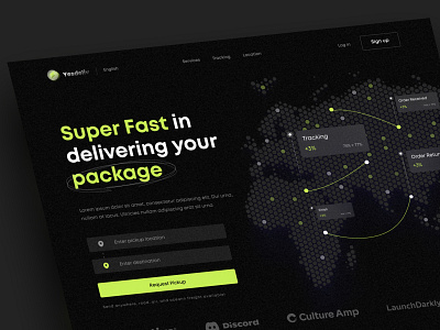 Hero section Delivery - Yesdeliv delivery hero section landingpage minimalist typography ui uidesign uiux ux web webapp webdesign website website design websitedesign