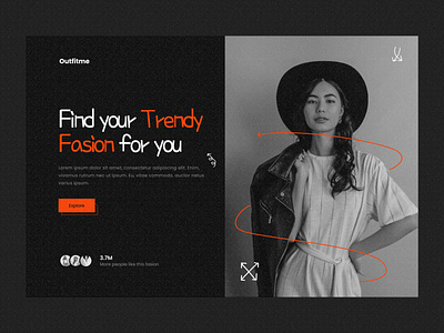 Hero section Fasion - Outfitme clean fasion herosection landingpage typography ui ux web webapp webdesign website website design websitedesign