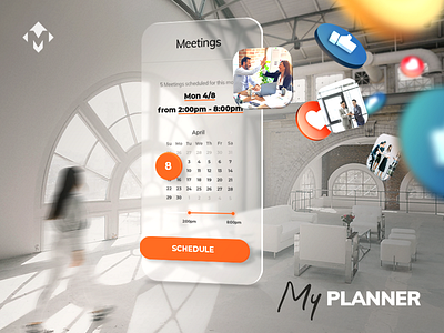 My Planner 3d gadget glass glassy meetings planner schedule transparent ui