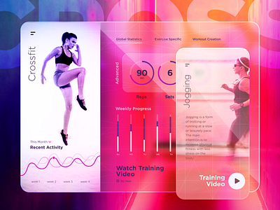 Crossfit App android application application ui crossfit dashboad glass ios jogging sport statistics transparent ux