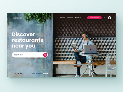 Freeplacego Website clean delivery figma hierarchy interface layout reserve restaurant simple ui uidesign uiux usbility webdesign website