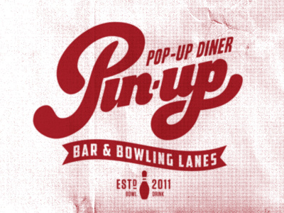 Pin-up pop-up Diner identity identity logo type
