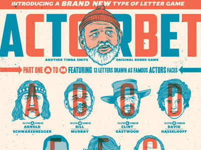 ACTORBET actor alphabet illustration.timba letters type