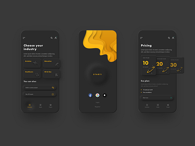 Design concept for a VR project App - Neumorphic style app black design graphic design neumorphic ui ux