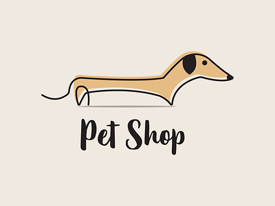 Pet Shop Logo dachshund design dog dog illustration graphic design illustration inspiration logo logo design logotype minimalist logo pet pet logo pet shop simple logo vector wiener dog