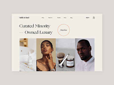 Special luxury cosmetics Design concept care cosmetics design landing page minimal ui web