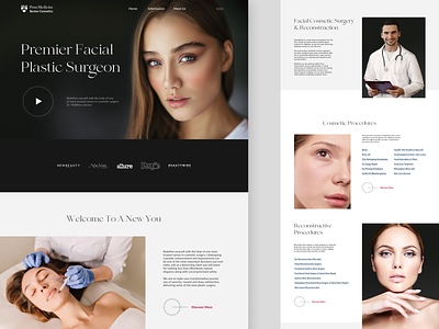 Plastic Surgery Clinic care clinic cosmetics design landing page minimal surgery typography ui web website