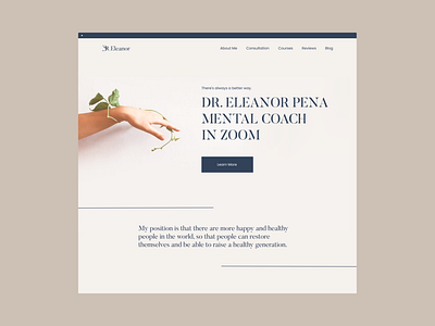 Personal website for a psychologist (mental coach) design ecommerce landing page mental coach minimal psychologist typography ui ux web website