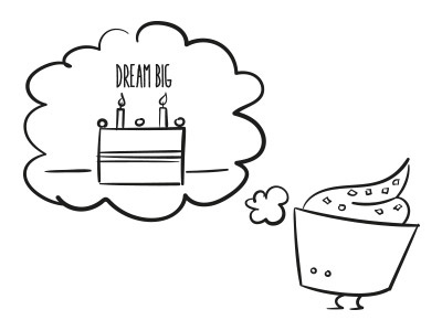 One day I'll be a cake cake cupcake illustration